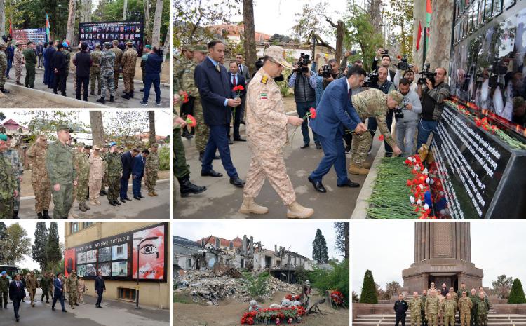 Foreign countries’ military attachés paid tribute to the memory of the victims of terror committed in Ganja 