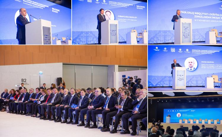"Beynəlxalq nəqliyyat-logistika dəhlizi: Zəngilandan inkişaf impulsları" mövzusunda beynəlxalq konfransın açılışı olub 