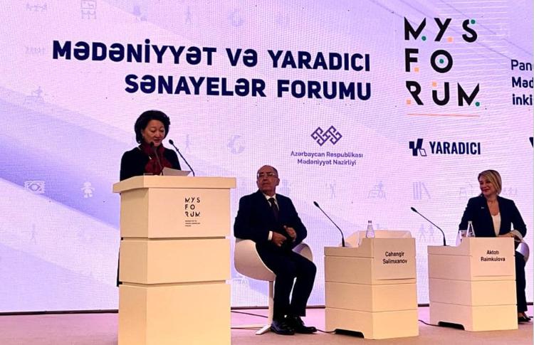 TMİF-nun prezidenti Aktotı Raimkulova Mədəniyyət və Yaradıcı Sənayelər Forumunda iştirak edib 
