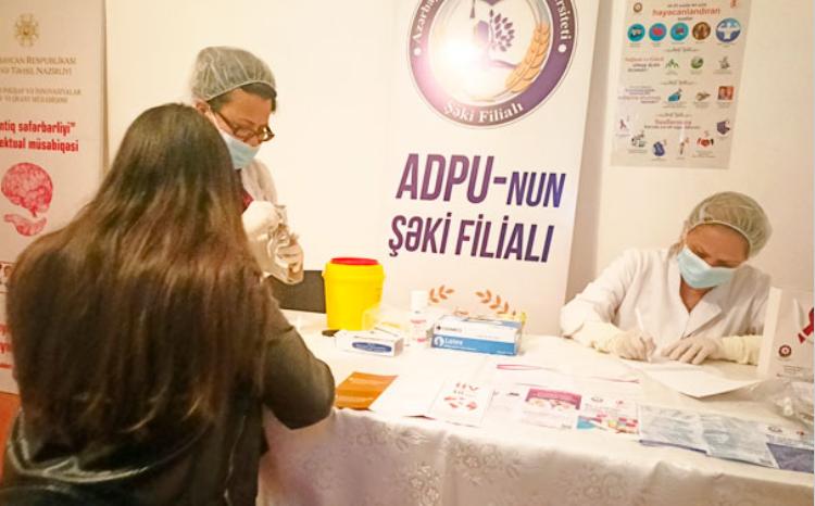 ADPU-nun Şəki filialında "Avropa İİV-ə testləşmə həftəsi" çərçivəsində marifləndirmə tədbiri 