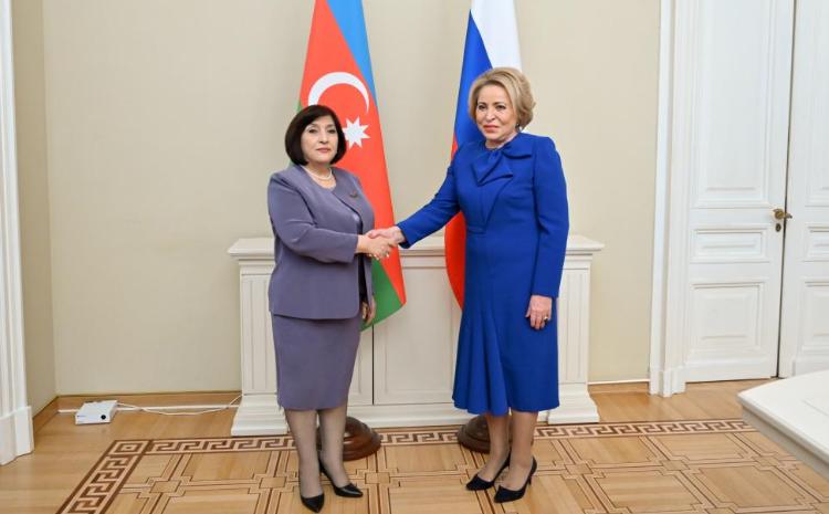 Sahiba Gafarova Meets with Speaker of Federation Council of Federal Assembly of Russian Federation Valentina Matviyenko 
