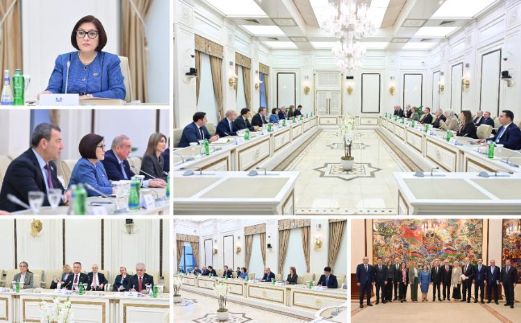 Sahiba Gafarova Meets with Delegation Led by Chairman of Foreign Relations Committee of Grand National Assembly of Türkiye Fuat Oktay 