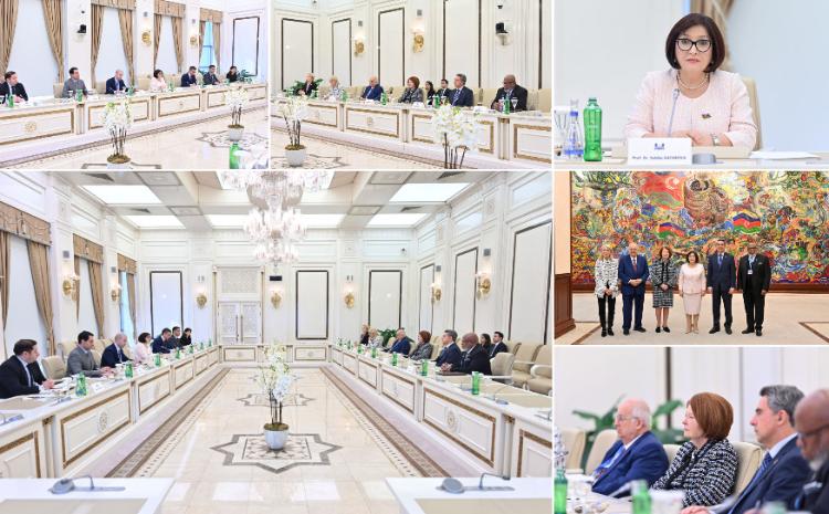 Speaker of Milli Majlis Sahiba Gafarova in a Meeting with Nizami Ganjavi International Centre Co-Chair 