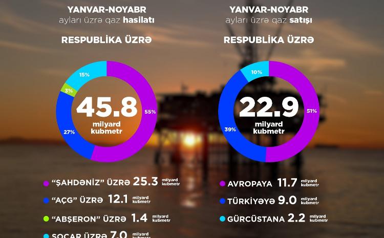 2024-cü ilin 11 ayında ölkədə qaz hasilatı və ixracı artıb 