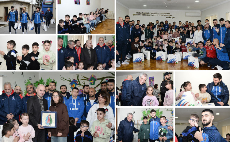 Azərbaycan milli komandanın üzvləri uşaq evi sakinləri ilə görüşdü 