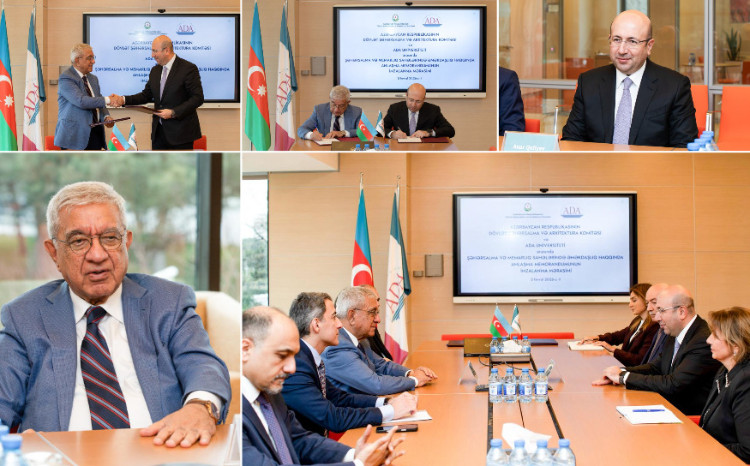 Dövlət Şəhərsalma və Arxitektura Komitəsi ilə ADA Universiteti arasında Anlaşma Memorandumu imzalanıb 