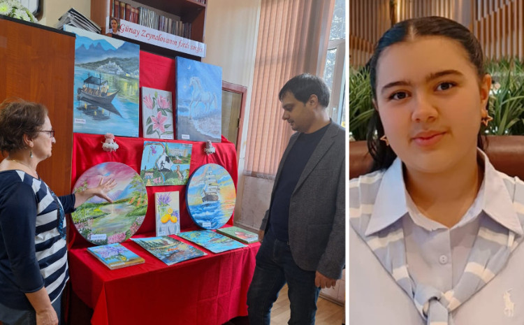 Kitabxanada növbəti rəsm sərgisi açıldı 