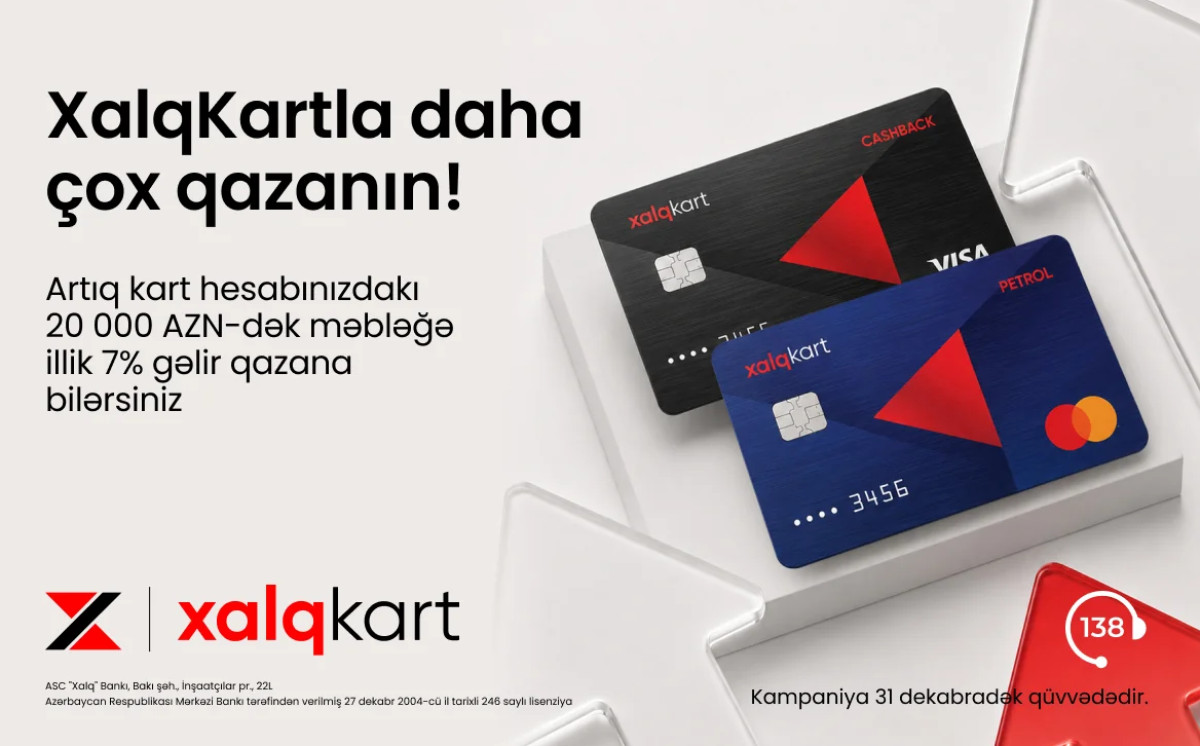 "XalqKart"da faiz hesablanan qalıq məbləği artırıldı 
