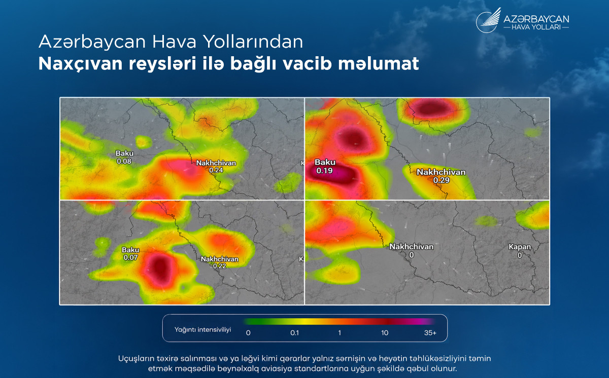 Azərbaycan Hava Yollarından Naxçıvan reysləri ilə bağlı vacib məlumat 