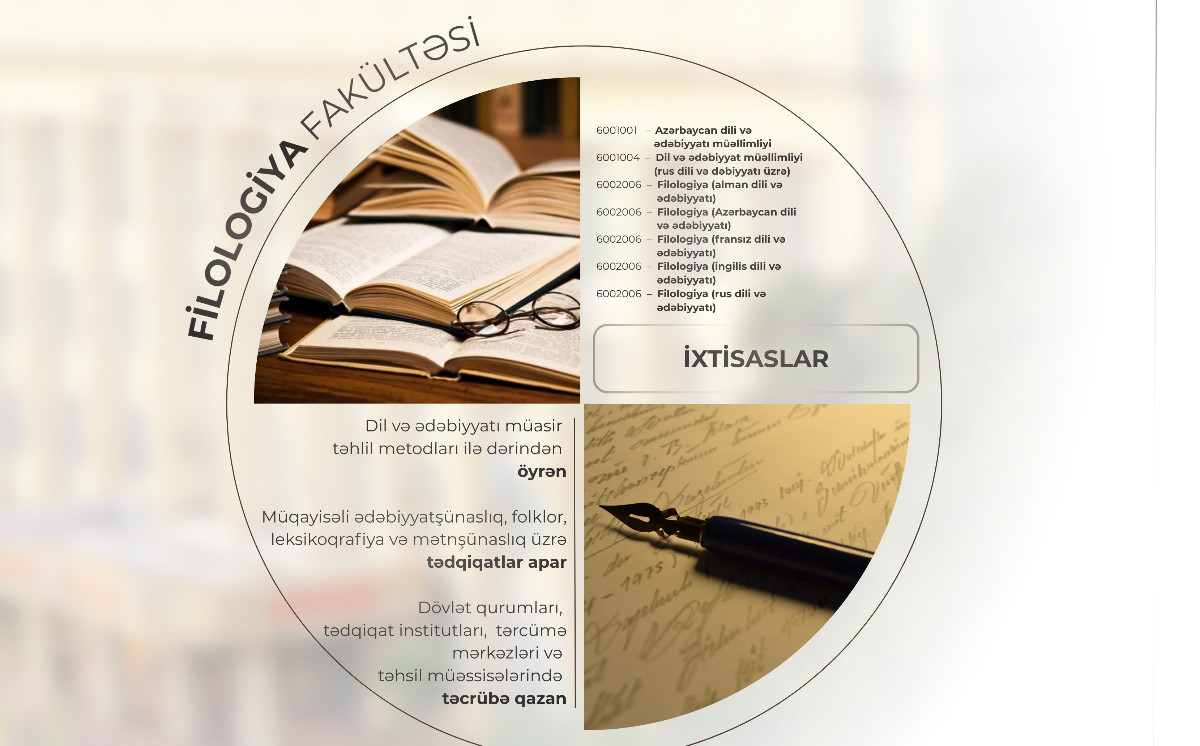 BDU-nun Filologiya fakültəsində 7 ixtisas üzrə kadrlar hazırlanır 