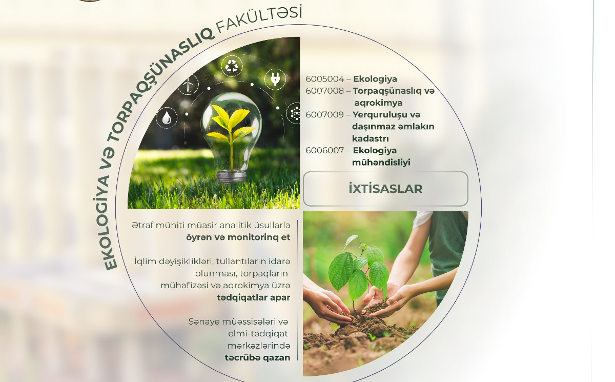 BDU-nun Ekologiya və torpaqşünaslıq fakültəsini seçmək istəyən abituriyentlərin diqqətinə! 