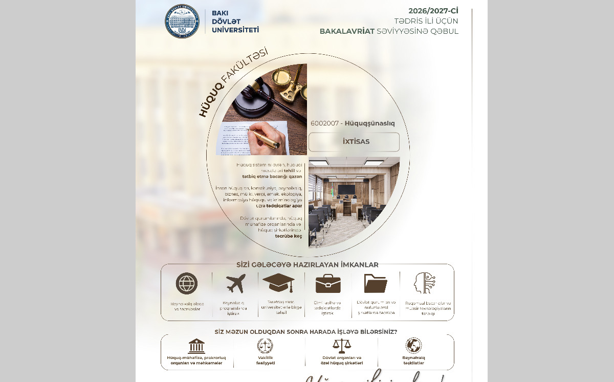 Attention, applicants to the Faculty of Law at Baku State University! 