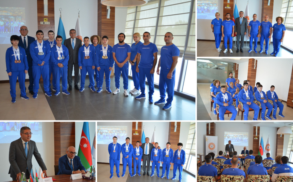AAF Prezidenti Kamran Nəbizadə Avropa birinciliyində 15 medal qazanmış komanda üzvləri ilə görüşüb 