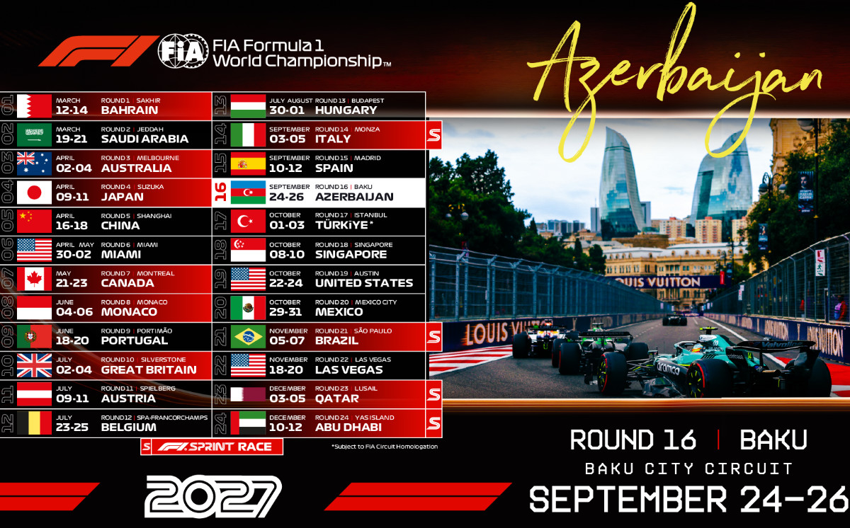 2027-ci il Formula 1 Azərbaycan Qran-prisinin tarixi açıqlandı 